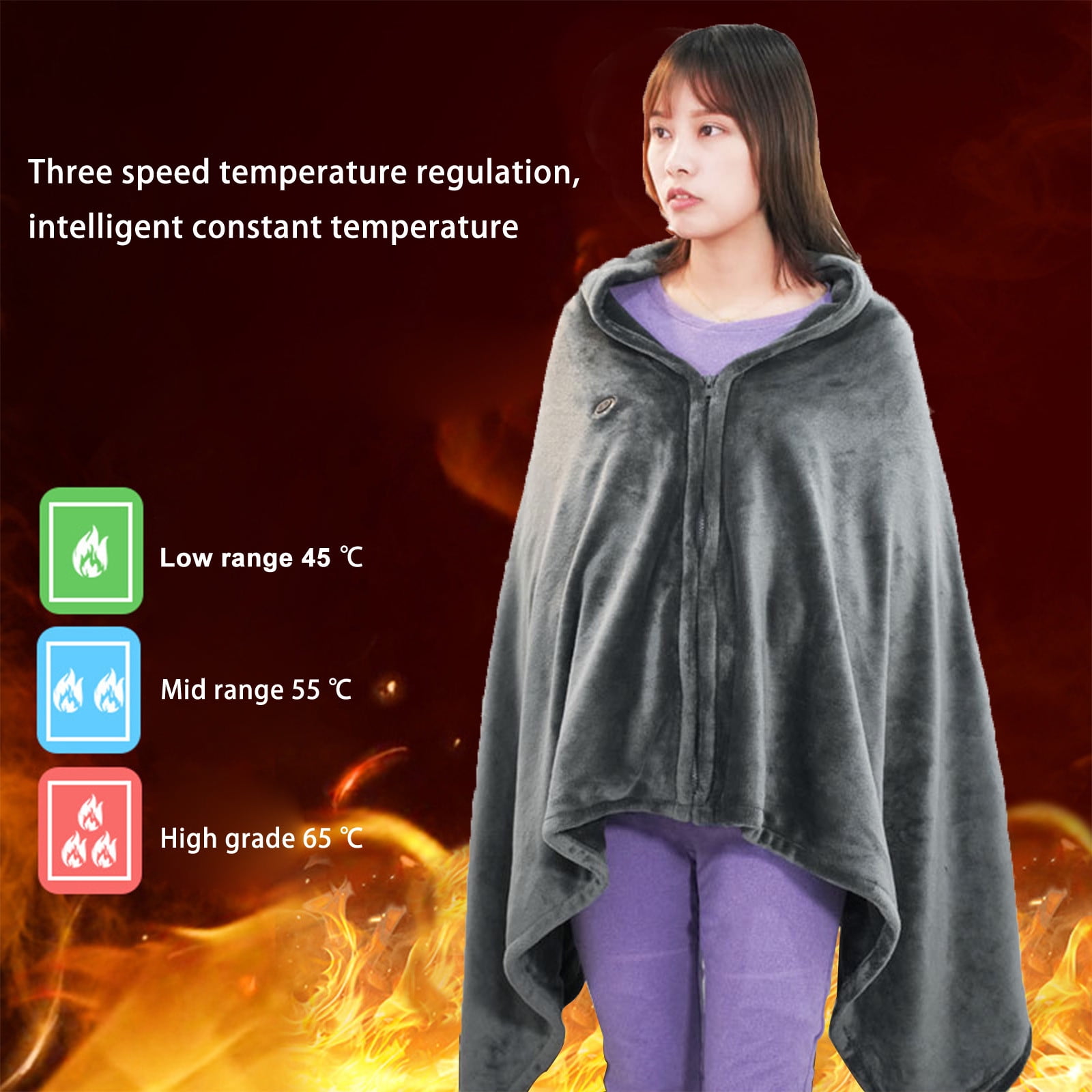 CheAAlet USB Electric Blankets,USB Operated Heated Blanket, 59 x 31.5in Electric Throw Blanket Portable, 3 Heating Level,Electric Heated Blanket