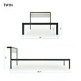 thumbnail image 4 of Mellow HYLLE Metal Platform Bed with Headboard Shelf, Solid Pine Wood, Black, Twin, 4 of 9