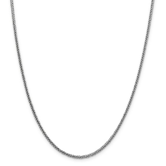Beautiful 14k White Gold 2.35mm Semi-solid 3-Wire Wheat Chain