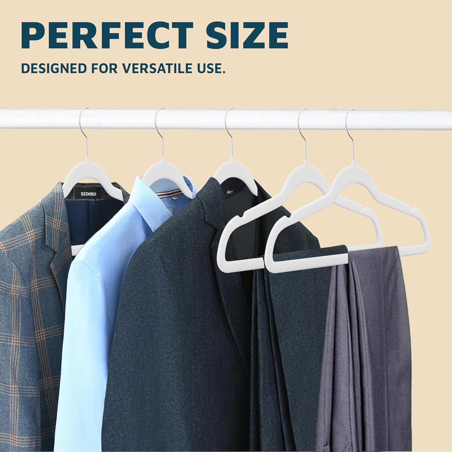 Lifemaster Velvet Clothes Hangers 5-Pack White photo 3