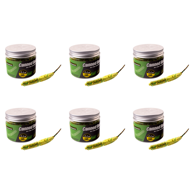 Señuelo Gusano Cola Recta 60 Uds. 60mm Suave Olor A Pez Swimbait () Verde