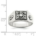 thumbnail image 2 of 925 Sterling Silver Solid Polished Oxidized Antiqued Masonic Ring Size 10 10mm Wide Ring for Women, 2 of 2