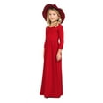thumbnail image 5 of Sngxgn Girls Dresses Long Sleeve V Neck Ruffle Tiered Casual Party Dress(Red,100), 5 of 5