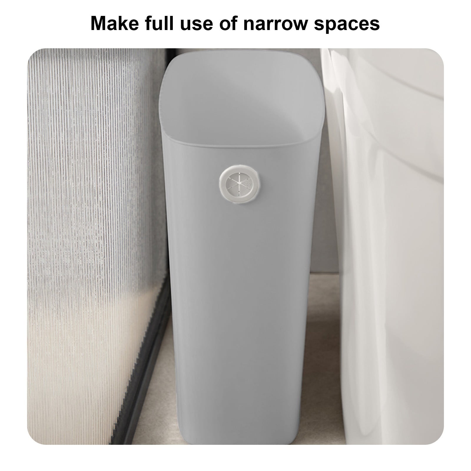 4 Gallon Trash Can, Plastic Wastebasket, Slim Open Top Garbage Container Bin, Small Trash Can Garbage Container Basket for Bathroom Bedroom Kitchen Office