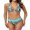 Leopard, variant on Sociala V Neck Halter Bikini Sets Mid Bottoms Color Block Two Piece Swimsuits
