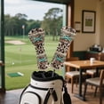 thumbnail image 3 of Uorisanigo Golf Club Head Covers for Woods and Drivers - Premium PU Leather Western Aztec Tribal Cow Print Golf Headcovers - 3 Piece Set for Men and Women, Waterproof & Durable, 3 of 7