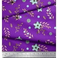 thumbnail image 2 of Soimoi Purple Cotton Cambric Fabric Berry Seeds Leaves Print Fabric by the Yard 56 Inch Wide, 2 of 3