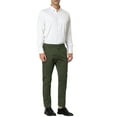 thumbnail image 2 of INSPIRE CHIC Men's Plaid Dress Pants Slim Fit Flat Front Business Check Trousers 34 Green, 2 of 6