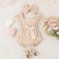 thumbnail image 2 of Otqutp Toddler Beach Romper Little Girls Sleeveless Lace Ruffles Romper Bodysuit For Children Summer Clothes 0 to 12 Months, 2 of 6