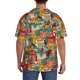 thumbnail image 3 of Balery Funny Owl Bird Camisa Casual de Manga Corta con Botones para Hombre, Texturizada, Estilo Cubano, para Playa, Verano-4X-Large, 3 of 5