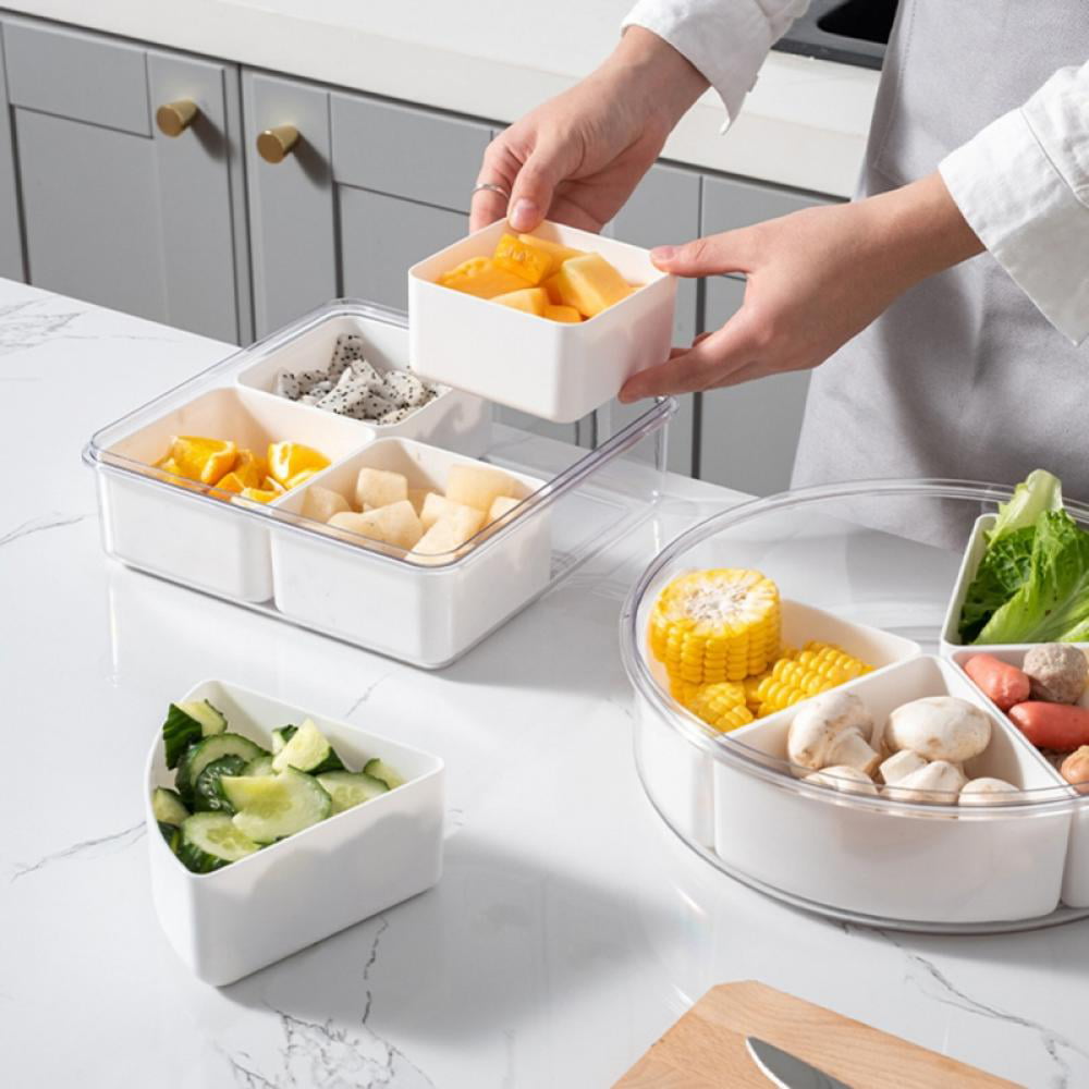 Pretty Comy Refrigerator Organizer Bins Transparent Airtight Pantry Box Picnic Vegetable Keep Fresh Sushi Fruit Food Container Storage Box, Size: 7.87 x 7.87 x