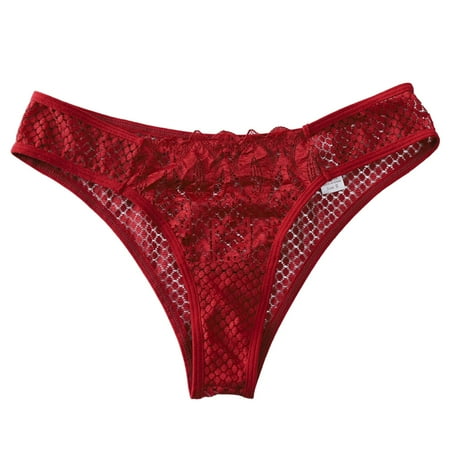Upioiwer Womens Underwear Seamless Womens Thong Underwear Women S Sexy Lace Underpants Women S Transparent Mesh Hook Briefs Breathable Low Waist Seamless Underpants Underwear For Women Hipster