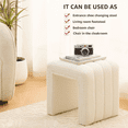thumbnail image 4 of Modern U-Shaped Teddy Velvet Ottoman, 18" Upholstered Vanity Stool and Footrest, 350 lbs Capacity Shoe Bench for Living Room and Entryway, 4 of 6
