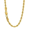 thumbnail image 2 of JewelStop 10K Yellow Gold 4.0mm Lite Rope Chain with Diamond Cut Textured Finish and Lobster Lock - 22in, 2 of 6