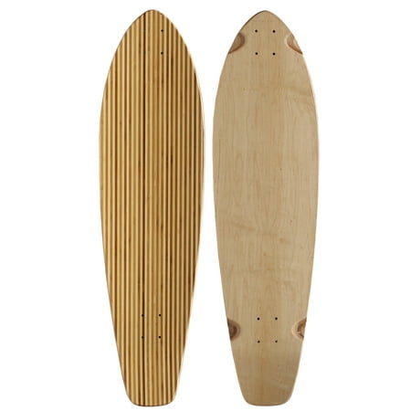 Inferno Skateboard Deck - BAMBOO LONGBOARD SKATEBOARD Deck KICKTAIL Inlay Stripes 9.75 in x 36.5 in