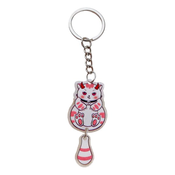ZYHARUKO Acrylic Cat Keychain Phone Charm Cute Animal Shape Keyring Alloy Keychain Fashion Bag Pendant Accessory for Adults