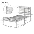 thumbnail image 2 of White Twin Size Metal and Wood Bed Frame Platform Bed with Headboard and Footboard ,No Box Spring Needed, 2 of 6