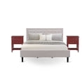 thumbnail image 6 of FN08K-2VL13 3-Piece Fannin King Bedroom Set with 1 King Frame and 2 End Tables for bedroom - Mist Beige Linen Fabric, 6 of 8