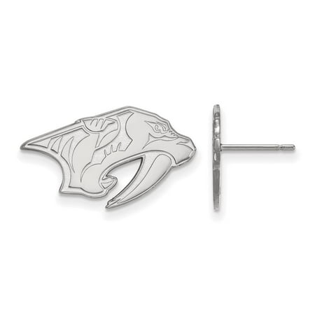 LogoArt 14 Karat White Gold Nashville Predators Small Post Earrings