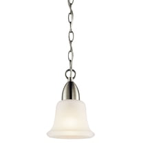 1 Light Contemporary Mini Pendant Light Fixture with Satin Etched Glass-Brushed Nickel Finish Bailey Street Home 147-Bel-564055