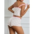 thumbnail image 2 of Womens Cami Pajama Set Sexy Shorts Sets Bow/Flower/Heart Print Camisole and Shorts Summer 2 Piece, 2 of 6