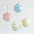 thumbnail image 5 of 3 bolas de espuma navideñas de 8 cm con rayas rosas y azules para decoración de fiestas navideñas, colgantes para árbol de Navidad, regalos de Año Nuevo, 5 of 5