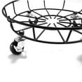 thumbnail image 5 of 11. Inch Heavy Duty Metal Caddy with Wheels, 360ÃÂ° Swivel Lockable Casters Rolling Stand for Indoor Outdoor Use, Black Iron Planter Dolly for Large Potted Garden Flower Pots, 5 of 7