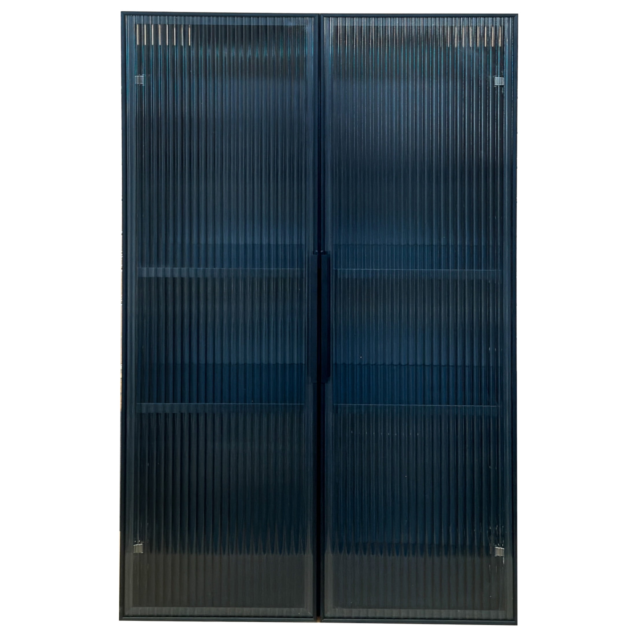 Noble House 37.4" Wall Mounted Storage Cabinet with Metal Glass Doors, 3-Tier Floating Bathroom Cabinet, Black