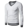 thumbnail image 1 of pstuiky Camisas casuales de manga larga para hombre, Blusas y camisas de manga larga con cuello en V y color liso para hombre tops de invierno para hombre l, 1 of 7