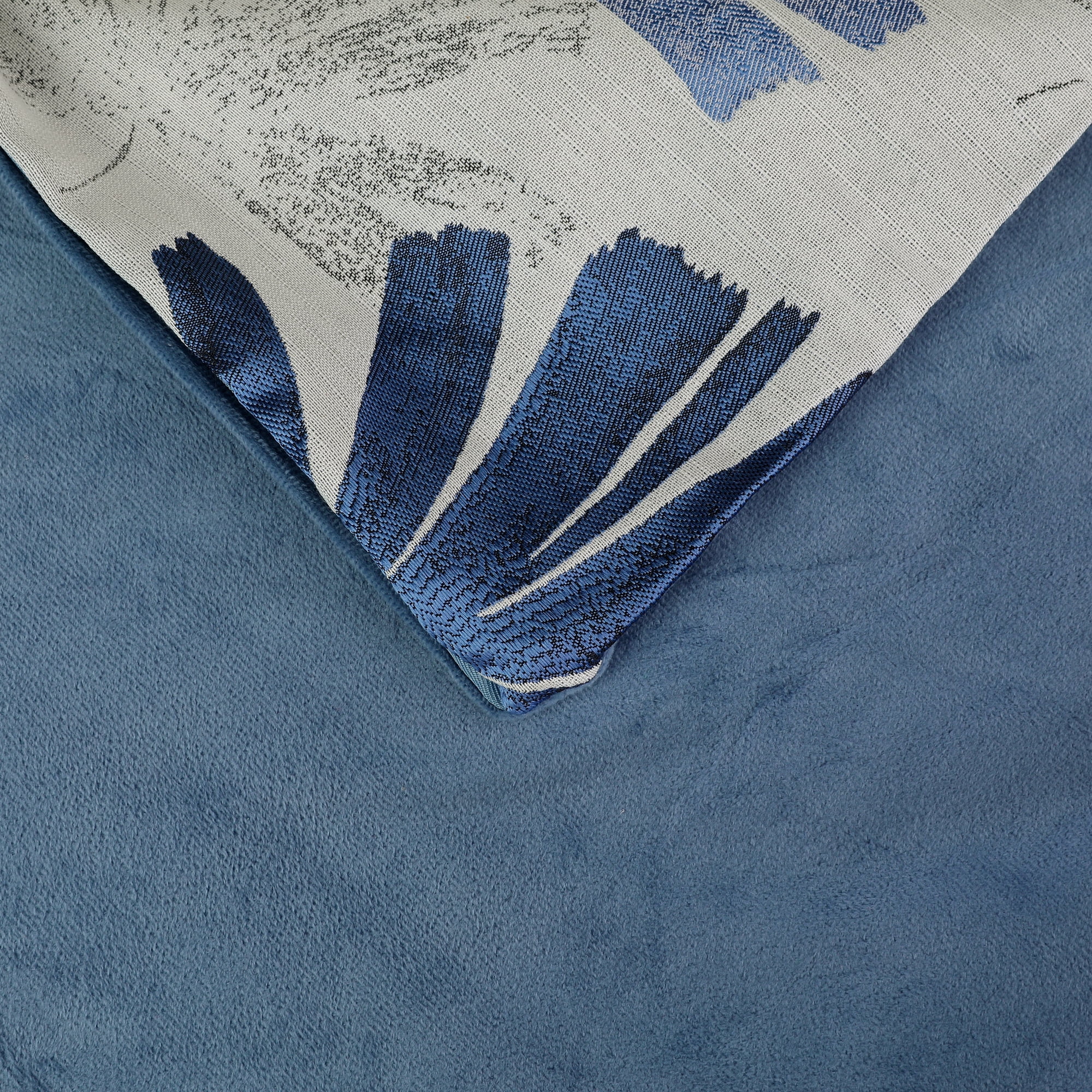Unique Bargains 4 Pcs Leaf Pattern Cushion Cases Decorative Throw Pillow Covers Blue 18" x 18"