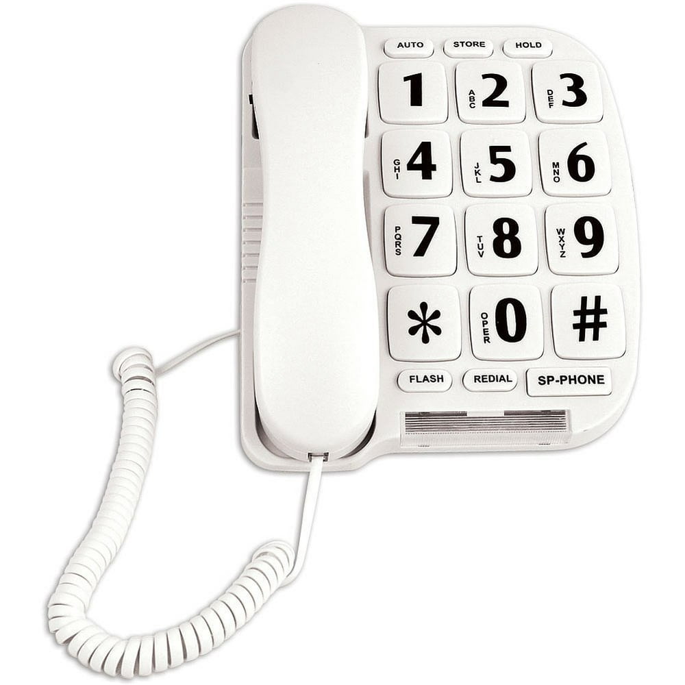 JaxFone JF11W Big Button Corded Phone for Elderly Amplified Phones for