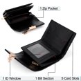thumbnail image 4 of UTO Small Wallet for Women PU Leather Leaf Pendant Bifold Purse Card Holder Zipper Pocket Short Wallet(Black), 4 of 7