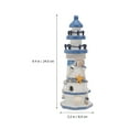 thumbnail image 2 of LAMIRO Wooden Lighthouse Figurine Nautical Home Decor 23CM, 2 of 7