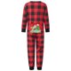 thumbnail image 4 of Conjunto de pijamas navideños familiares a juego, estampado a cuadros, manga larga, botones, mono largo para las fiestas., 4 of 10