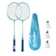 thumbnail image 2 of Juego de raquetas de bádminton de 2 uds, raquetas de bádminton para niños y adultos, raquetas dobles, juego de repuesto de bádminton para deportes al azul, 2 of 9