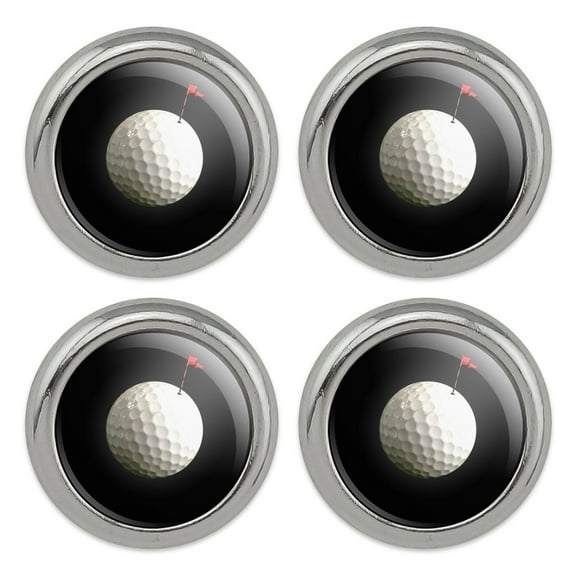 Golf Ball Moon Flag Golfing Metal Craft Sewing Novelty Buttons - Set of 4