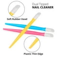 thumbnail image 2 of Rubber Cuticle Pusher - Pack of 6 - Plastic Handle Tipped Nail Art and Cleaner Tools for Men and Women - Six Colors, 2 of 5