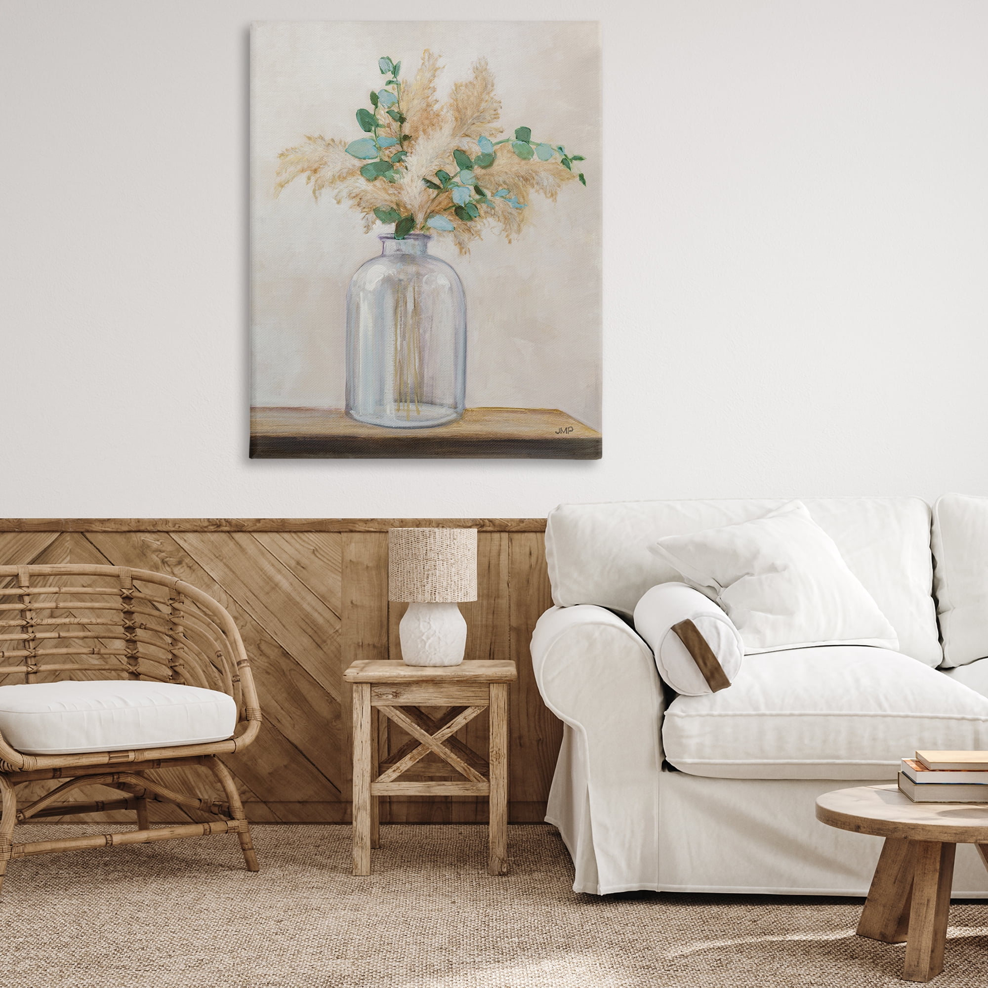 Stupell Industries Eucalyptus Herb Vase Botanical & Floral Painting Gallery Wrapped Canvas Art Print Wall Art, 36 x 48
