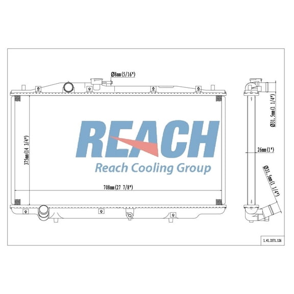REACH 41-2571 Radiator for 07-03 Honda Accord, Automotive Radiator Replacement Part