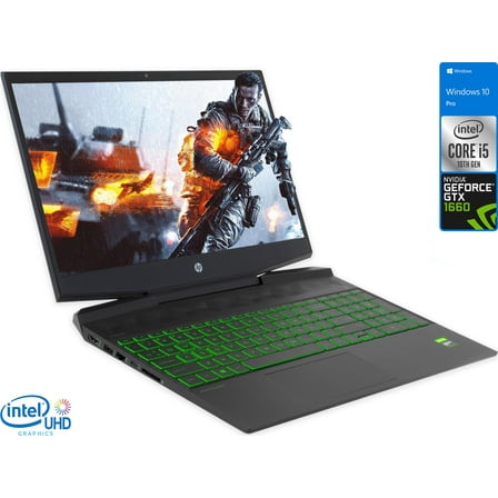 HP Pavilion 15 Gaming Notebook, 15.6" IPS FHD Display, Intel Core i5-10300H Upto 4.5GHz, 16GB RAM, 512GB NVMe SSD, NVIDIA GeForce GTX 1650, HDMI, DisplayPort via USB-C, Wi-Fi, BT, Windows 10 Pro