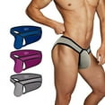 thumbnail image 2 of Men's Cotton Low Rise Briefs Soft Breathable Bulge Pouch Sexy Underwear, 2 of 5