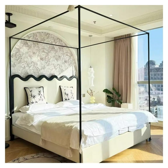 Canopy Bed Mosquito Net Holder Four Corner Bed, Mosquito Net Bed Frame Curtain Brackets, Thickened Canopy Bed Frame Post Rods For Home