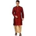 thumbnail image 1 of Royal Kurta Mens Silk Blend Loop Button Kurta And Dhoti Set (36, Maroon), 1 of 1