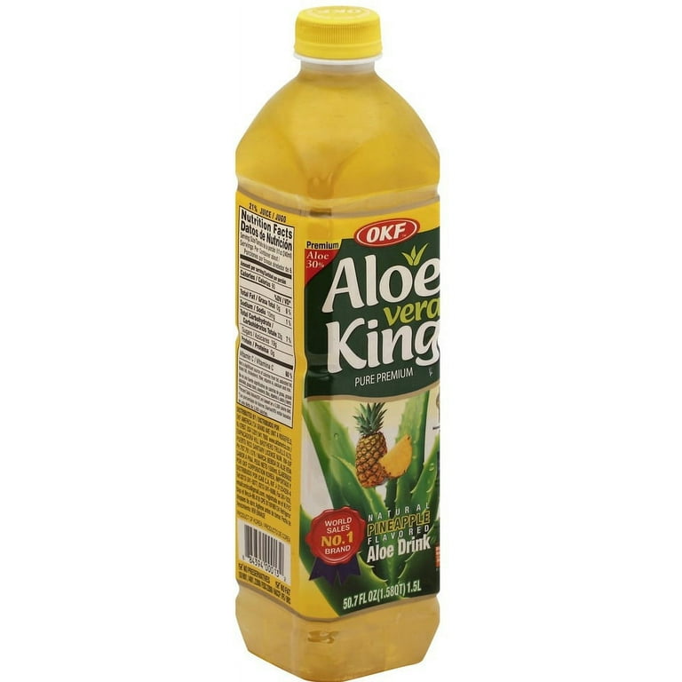 kingrecipe OKF Aloe Vera King Natural Pineapple Flavored Aloe Drink, 50.7 fl