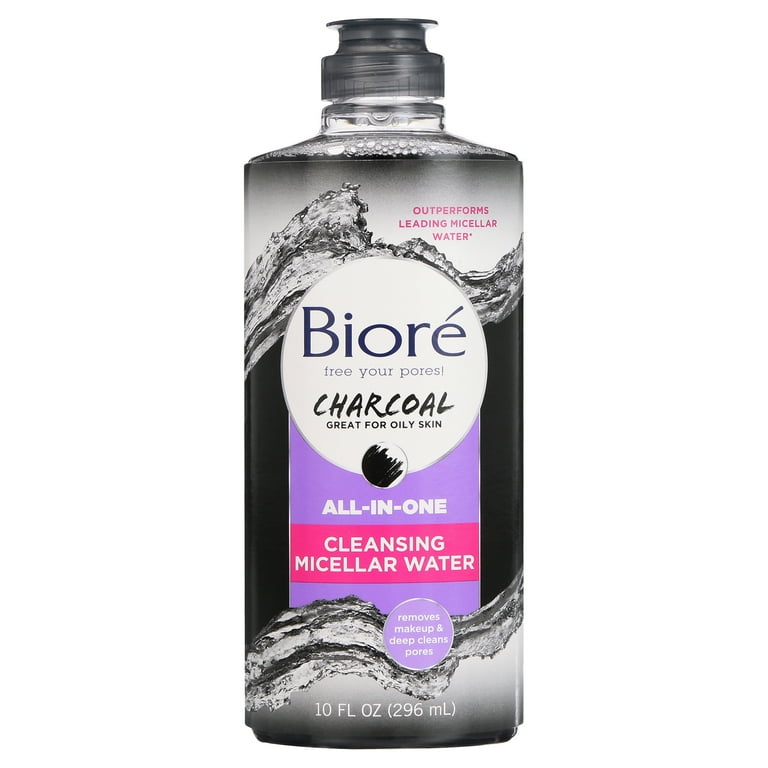 Biore Charcoal Oil-Free Cleansing Micellar Water, Cleanser