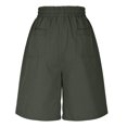 thumbnail image 4 of Women's High Waisted Bermuda Shorts Casual Summer Beach Shorts Wide Leg Lounge Shorts with Pockets Drawstring Shorts Vacation Bottoms, 4 of 7