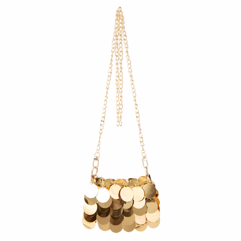 H-Gold, variant on Shiny Metallic Plastic Sequin Crossbody Bag for Nightclub Shoulderbag Evening Bag and Wedding