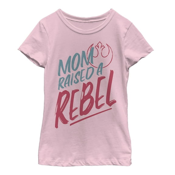 Girl's Star Wars Mother's Day Mom Raised a Rebel  Graphic Tee Light Pink Medium