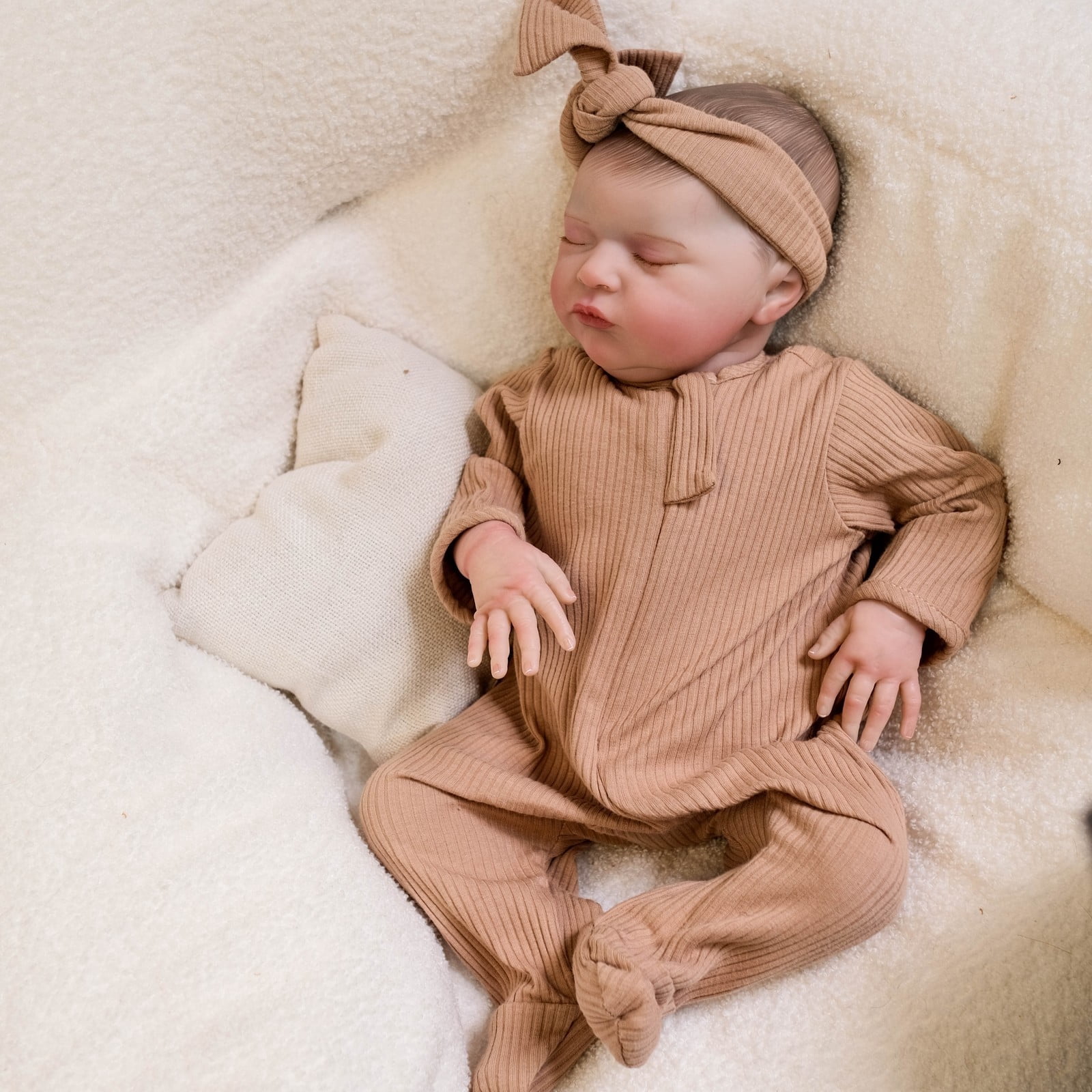 Realistic Reborn Baby Dolls - Adorable 19" Boy Newborn Sleeping Baby Dolls, Lifelike Reborn Baby Dolls with Cloth Body Birthday Gift Toy for Age 3+