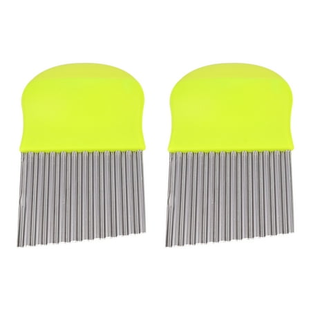 

1 Set 2Pcs Stainless Steel Crinkle Cut knives Wavy Chopper Knives (Green)